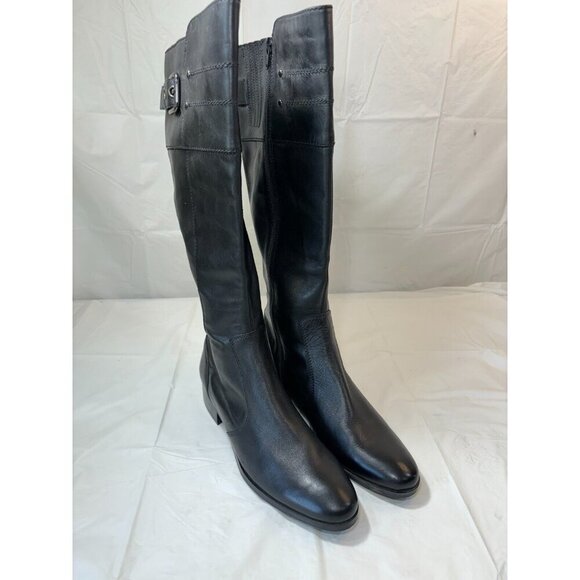 Marc Fisher Agnes Black Leather Boots Size 8.5 M - Picture 2 of 13